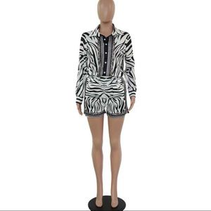 Tops - Zebra Print Shirt and Short set Tops - Zebra Print Shirt and Short set